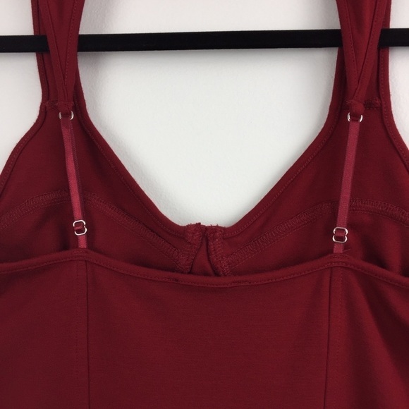 Forever 21 Bodysuit Womens Medium Wine Red Heavyweight Adjustable Straps - Picture 5 of 7